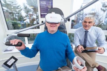 Stroke survivor Stephen Stewart with Dr Andy Kerr at the new hub