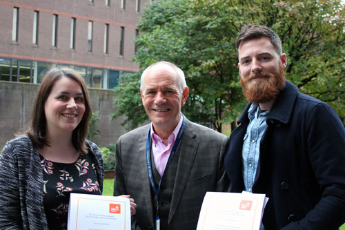 Sinead McEntree, Donald Christie and Roddy Orr pose for a photo.