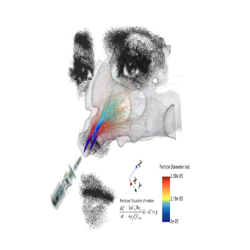 white background with a partial image of a human face that has a nasal spray inserted white background with a partial image of a human face that has a nasal spray inserted