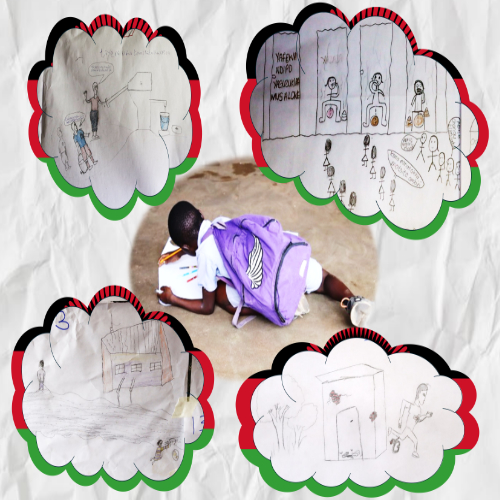 girl lying on her stomach drawing with bubble around her depicting stories girl lying on her stomach drawing with bubble around her depicting stories