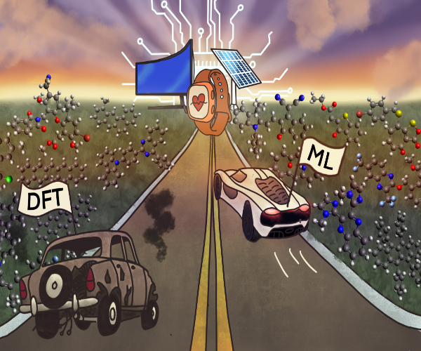 Illustration of cars on a straight road in a race