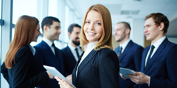 Group of young business people