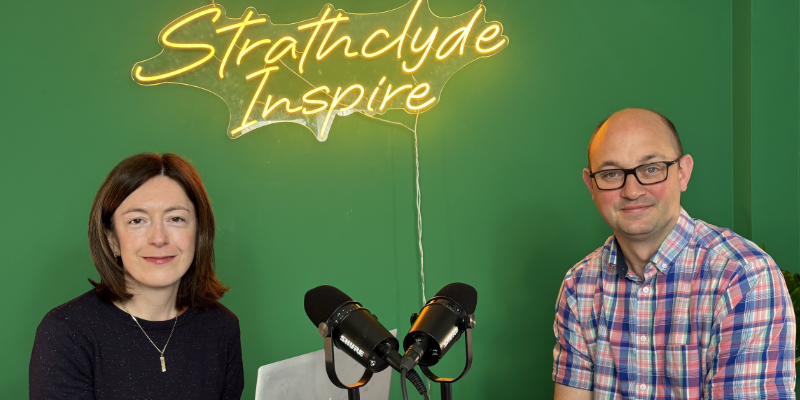 Katy McNair and Will Drury sit down to record an episode of the Inspiring Entrepreneurs podcast