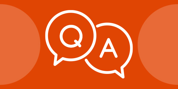Icon with Q and A in speech bubbles Icon with Q and A in speech bubbles