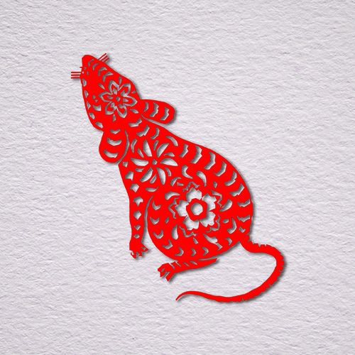 Chinese paper cut of a rat